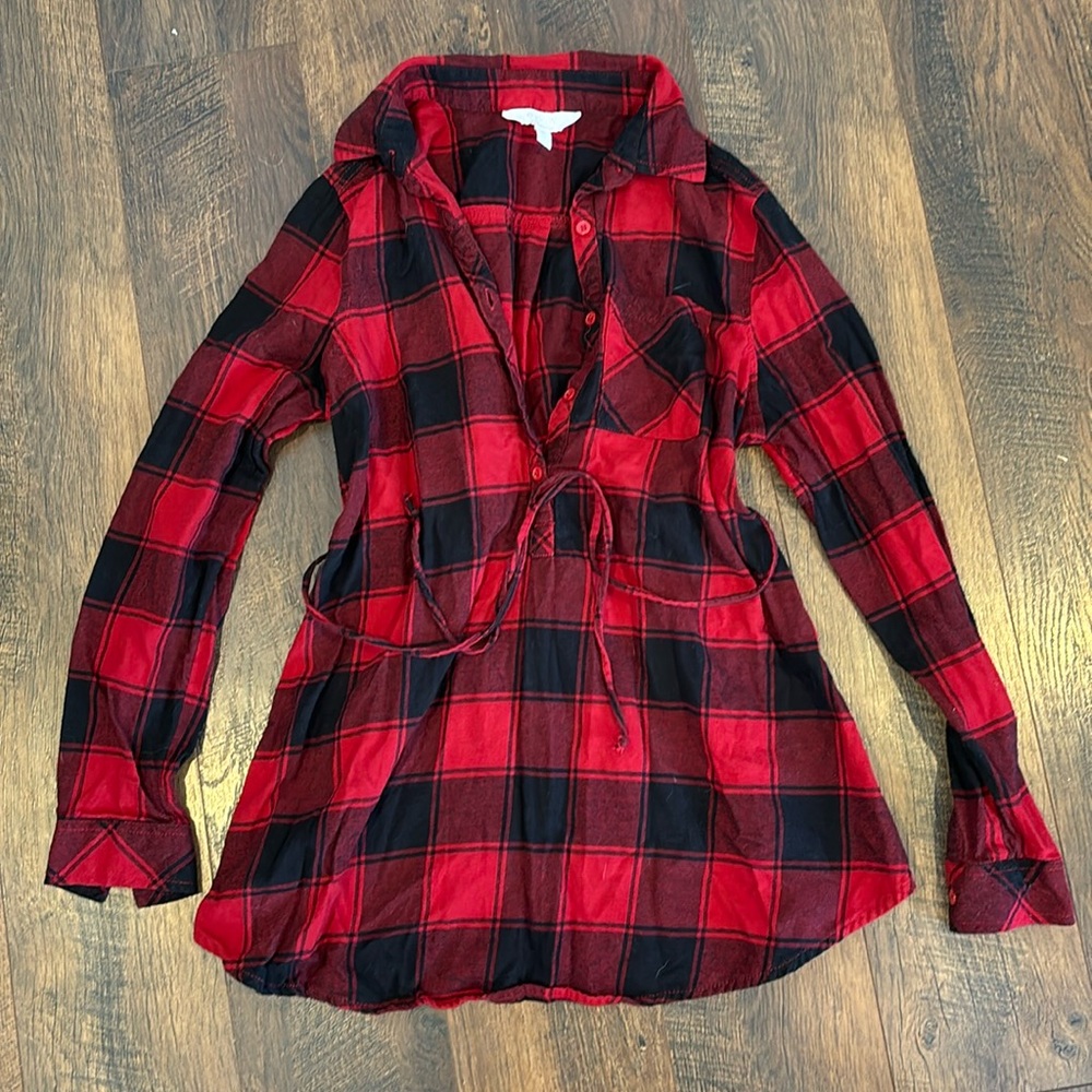 Plaid Maternity Top